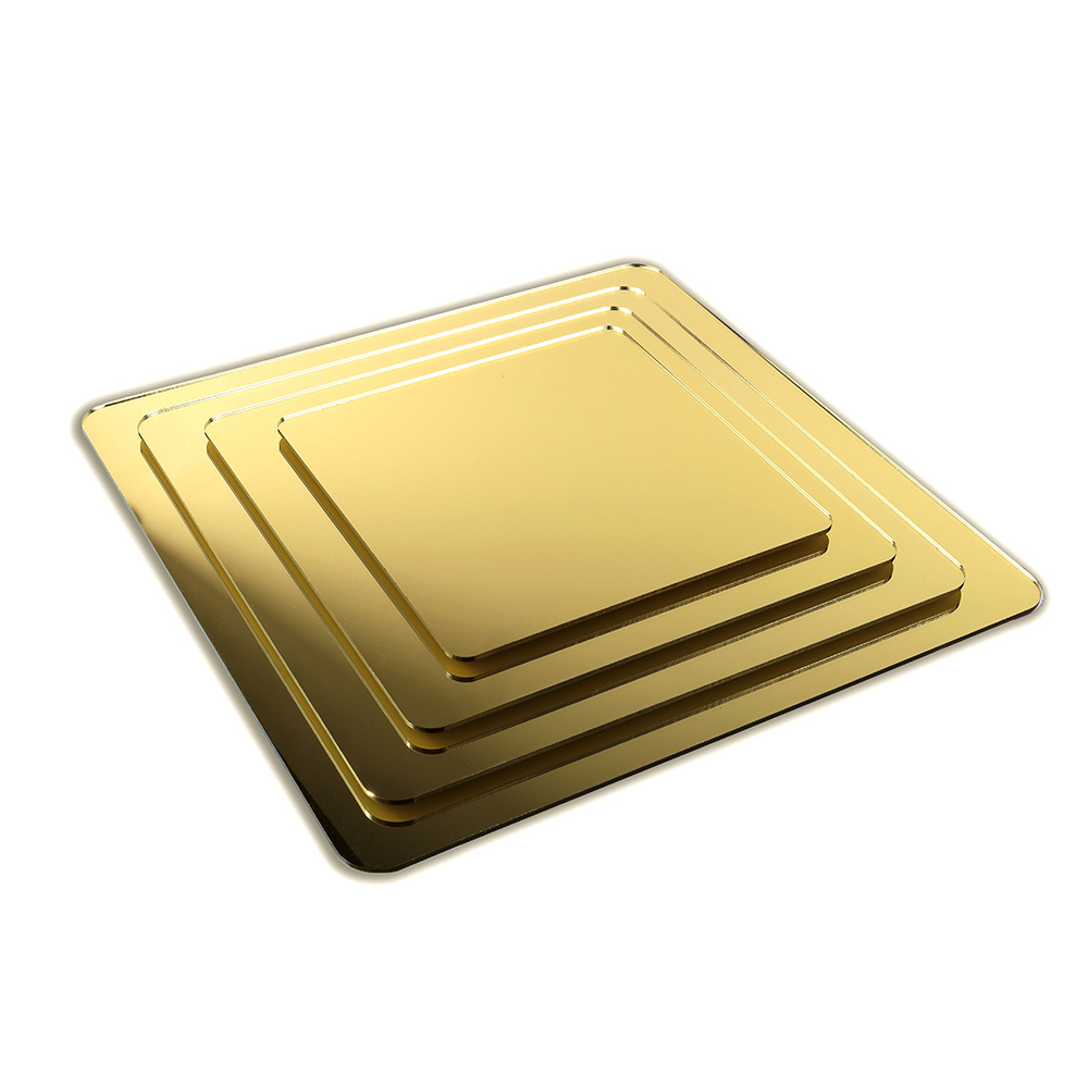 Komplet pater na Słodki Stół 4 sztuki złote lustro