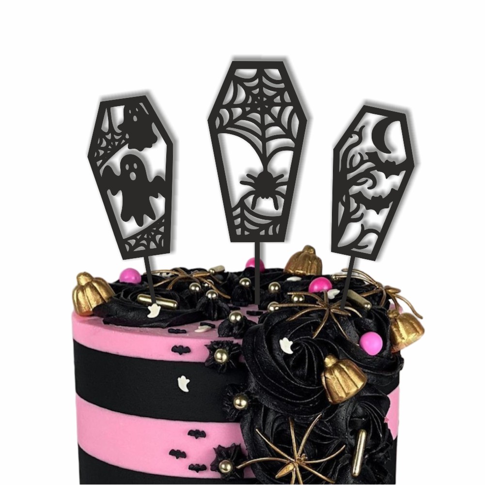 Dekoracje na tort Halloween trumny