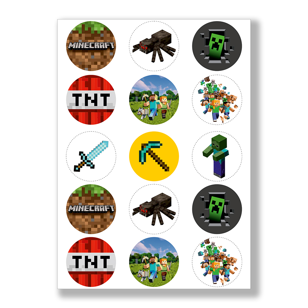 Minecraft jadalne dekoracje na babeczki