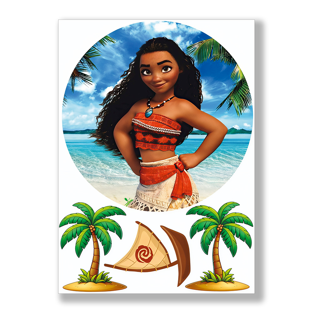 Okrągły opłatek na tort Vaiana