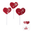 Cukrowe bezy w kształcie serduszek na patyczkach 3 sztuki