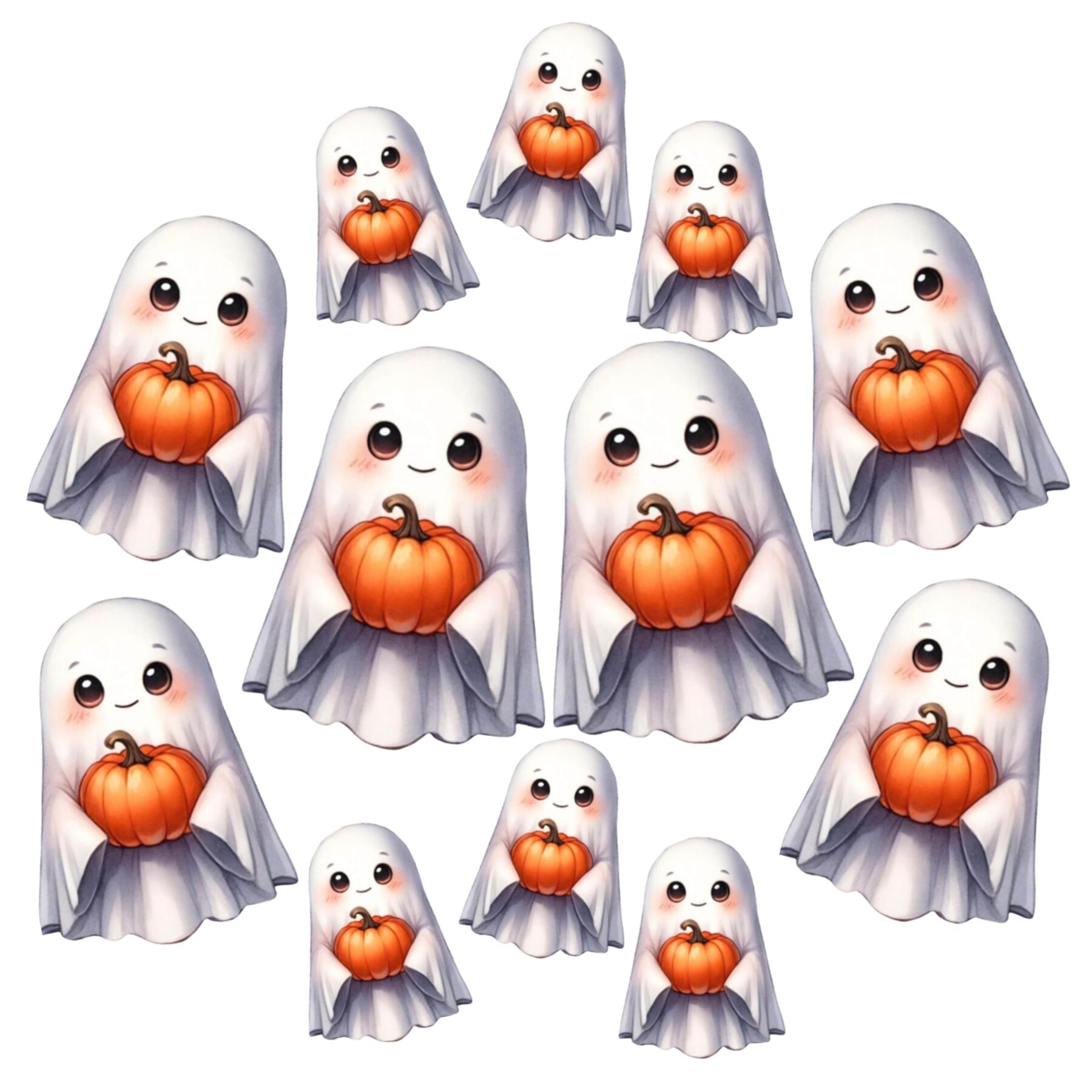 Halloween opłatek cukrowy duszki zestaw 15 sztuk