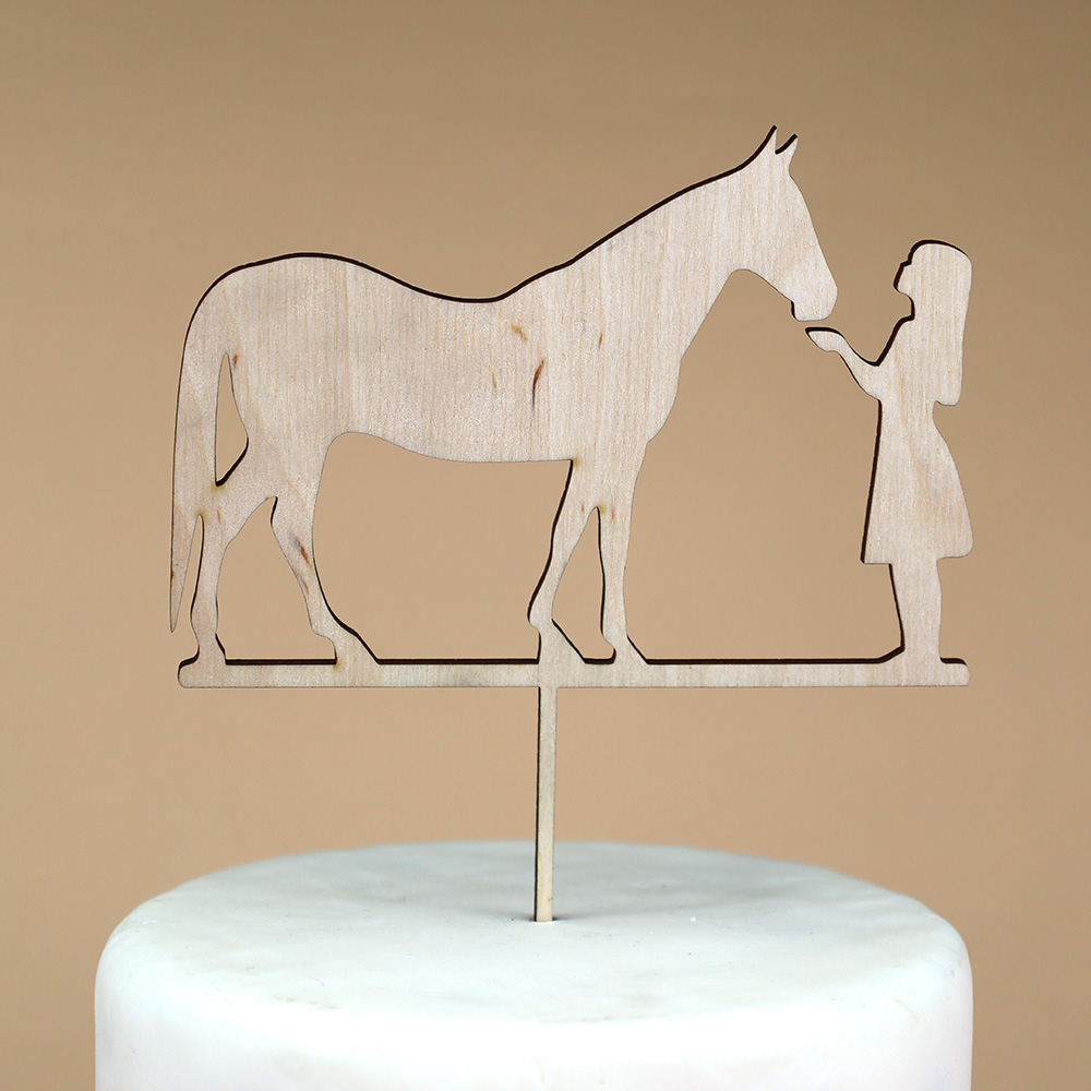 Topper na tort dziewczynka z koniem