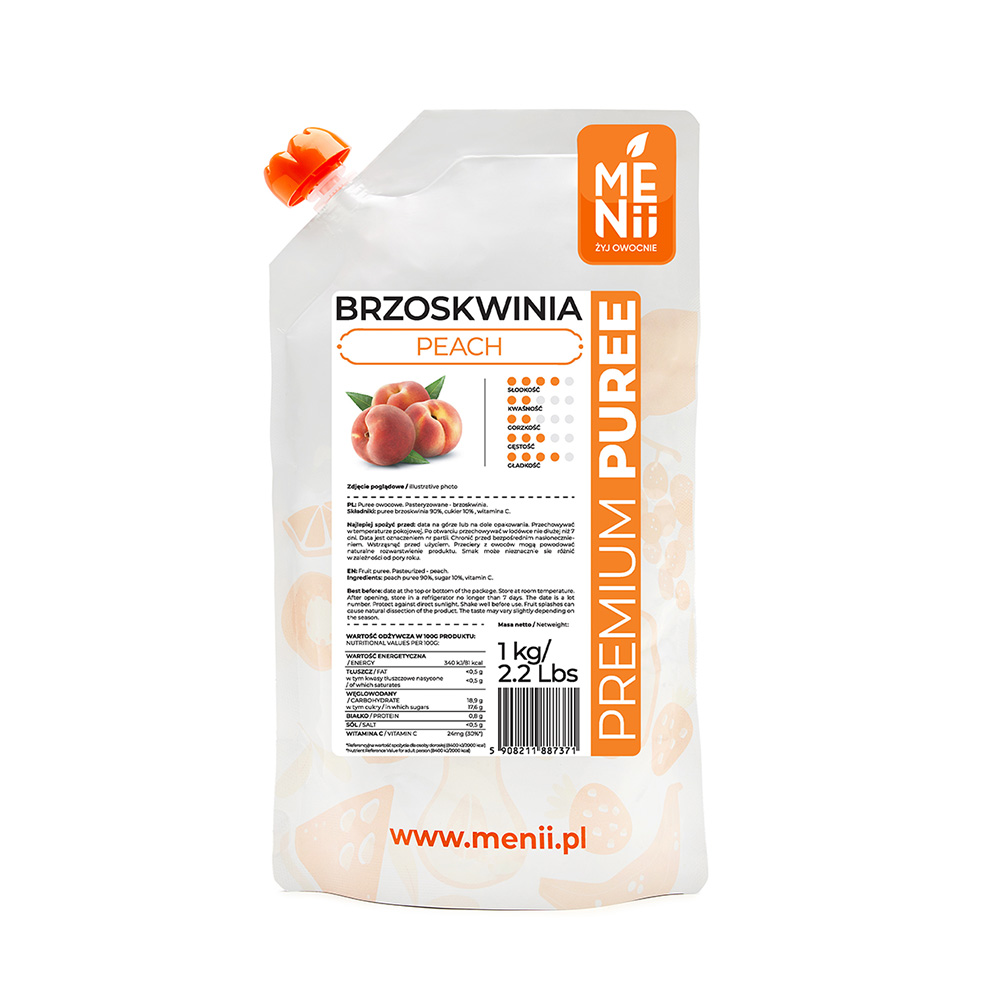 Pulpa Menii Premium Puree - Brzoskwinia 1kg