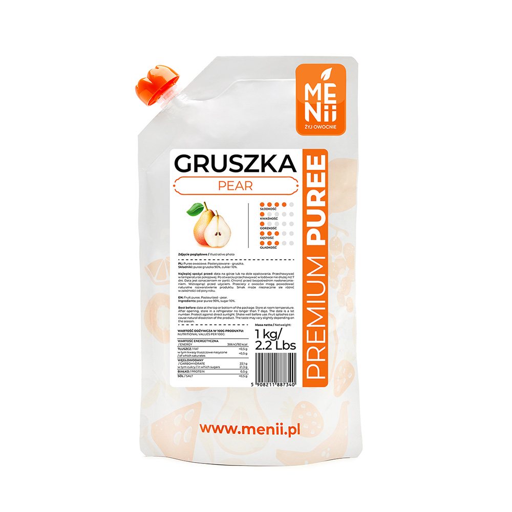 Pulpa Menii Premium Puree - Gruszka 1kg