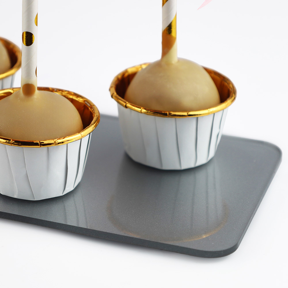 Prostokątna srebrna patera na słodki stół 10x30 cm