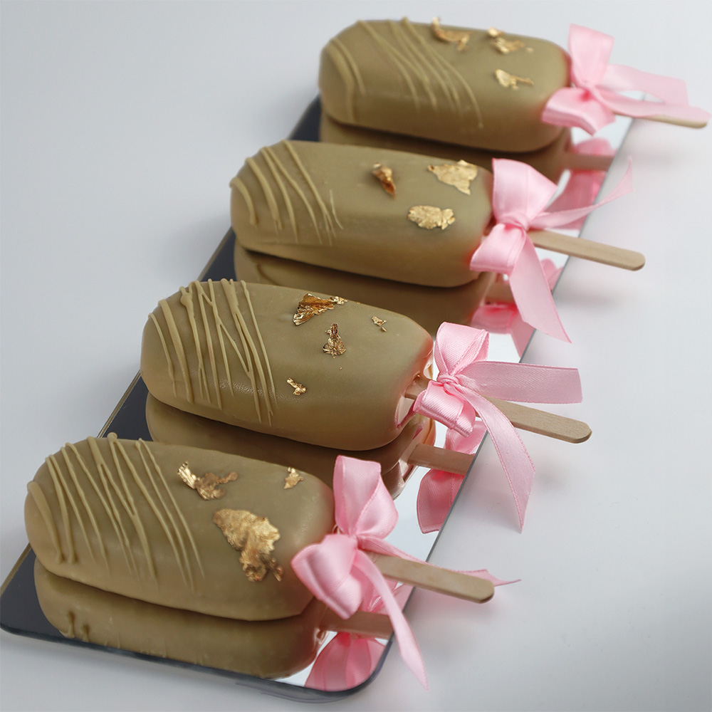 Lustrzana srebrna patera na słodki stół 12x35 cm