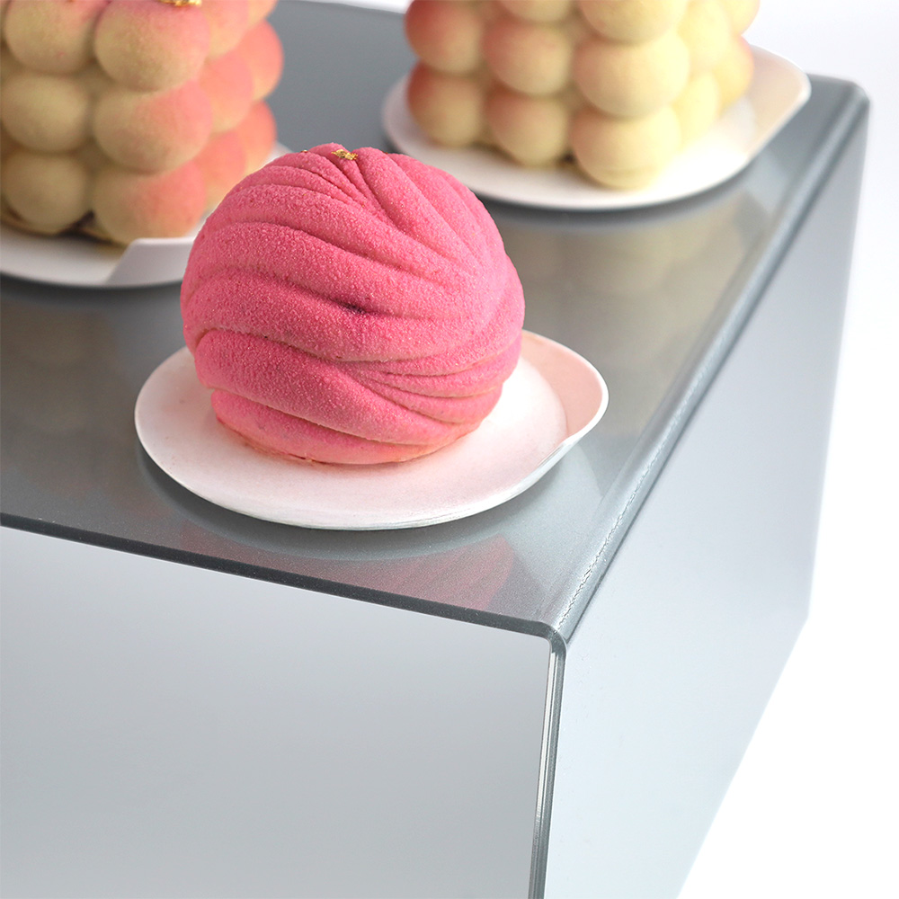 Podest na monoporcje srebrny 25x25x15 cm