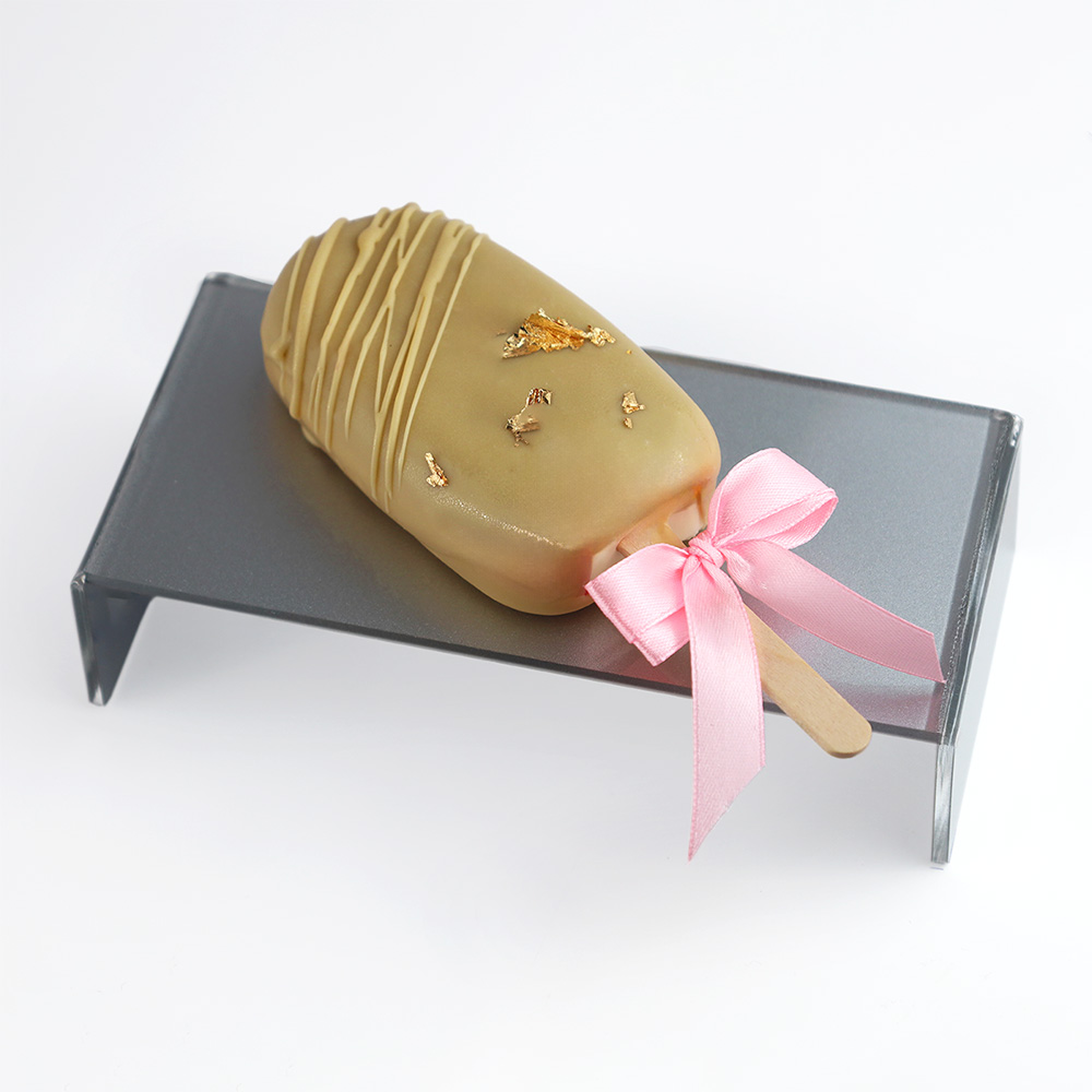 Srebrny ekspozytor na słodki stół 16x8x4 cm