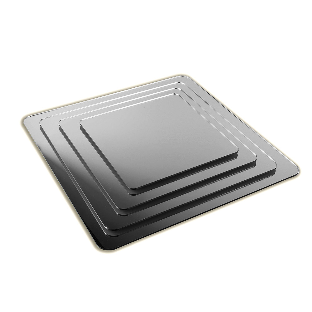 Komplet pater na Słodki Stół 4 sztuki srebrne lustro