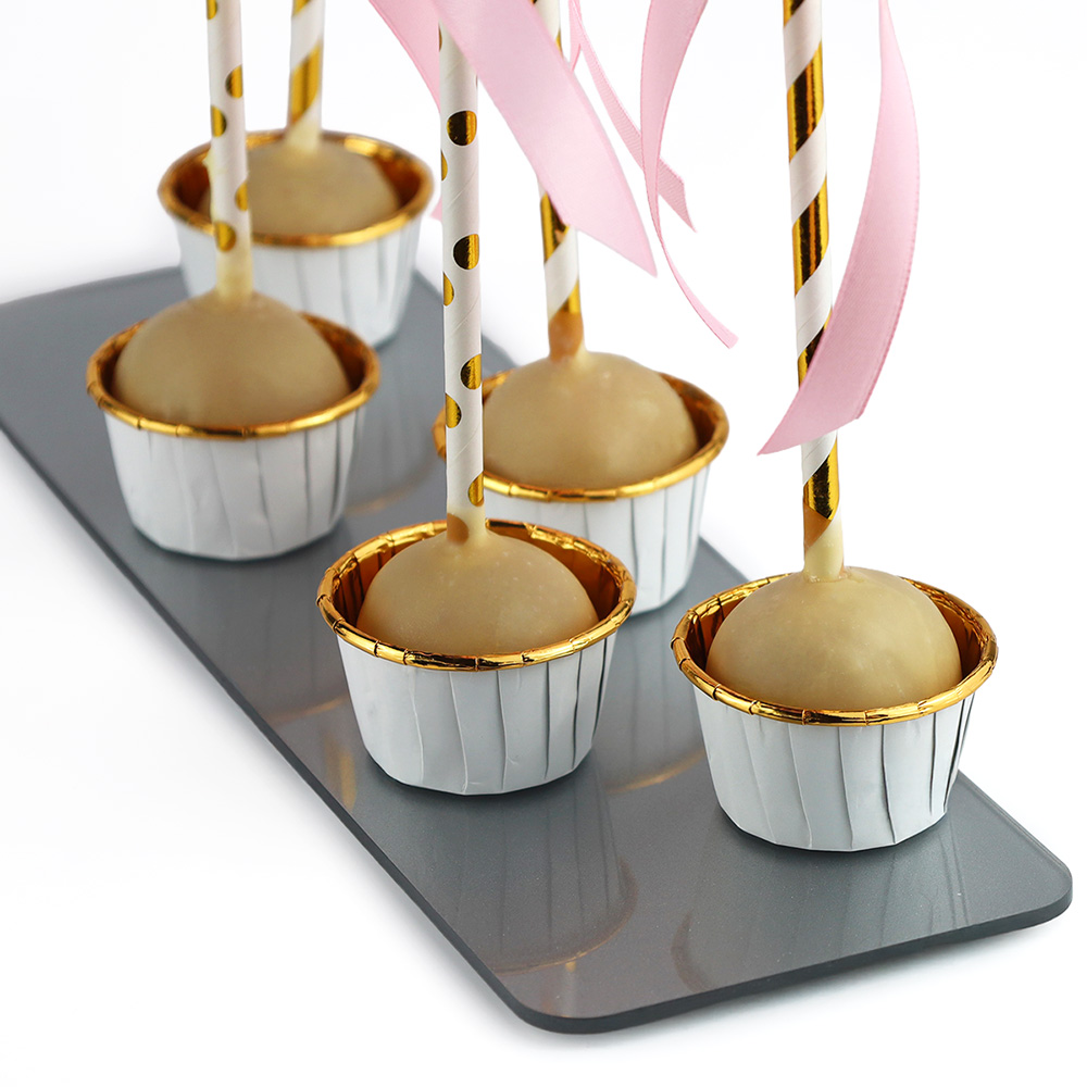 Srebrne prostokątne patery na Słodki Stół 2 sztuki