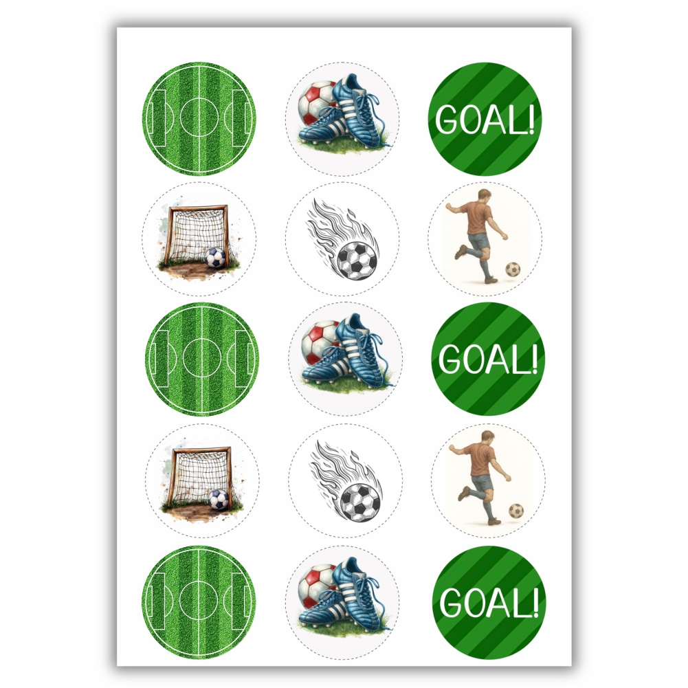 Opłatki na babeczki Piłka Nożna