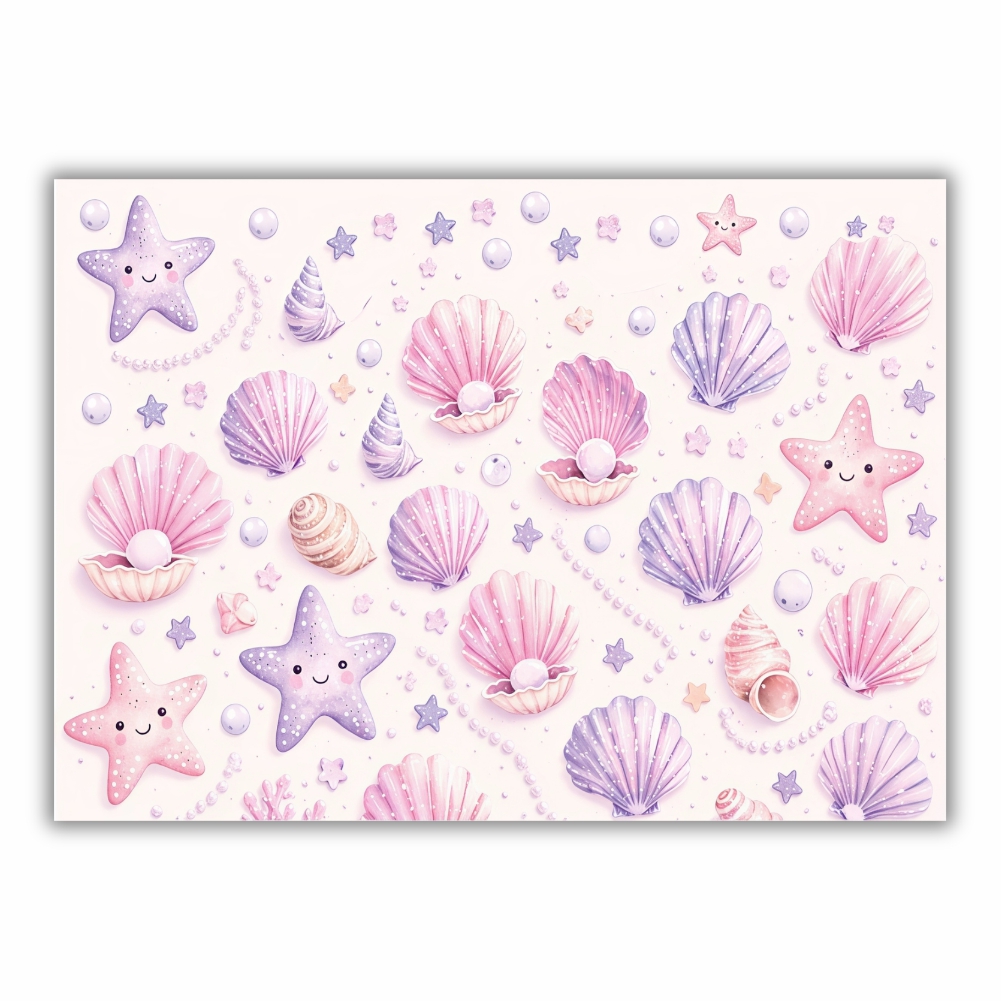 Opłatek na bok tortu morska kraina różowy