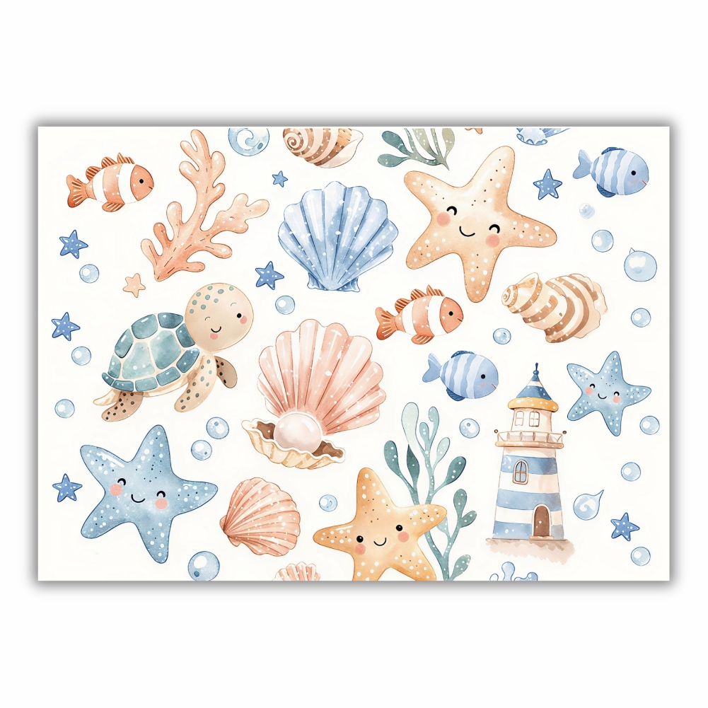 Opłatek na bok tortu morska kraina niebieska