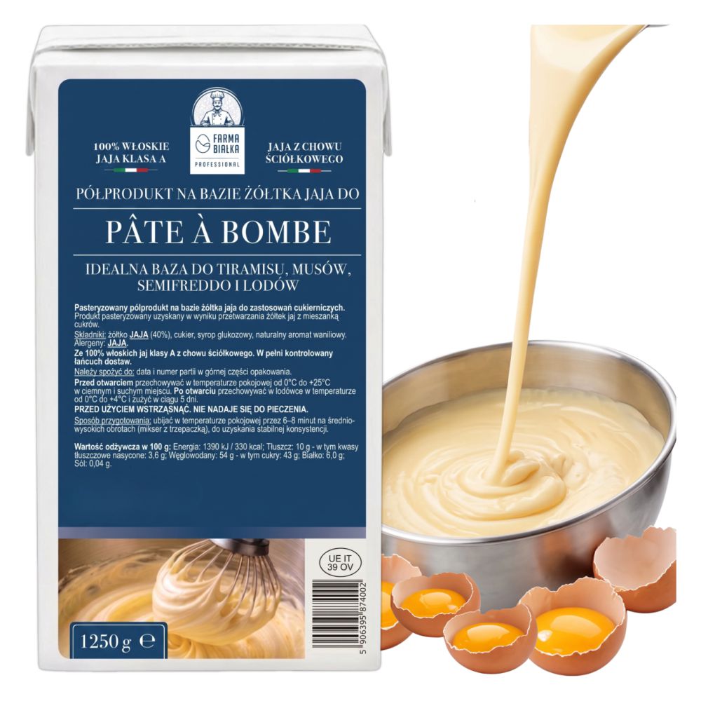 Pate a bombe baza do deserów z żółtek jaj Farma Białka 1,25kg