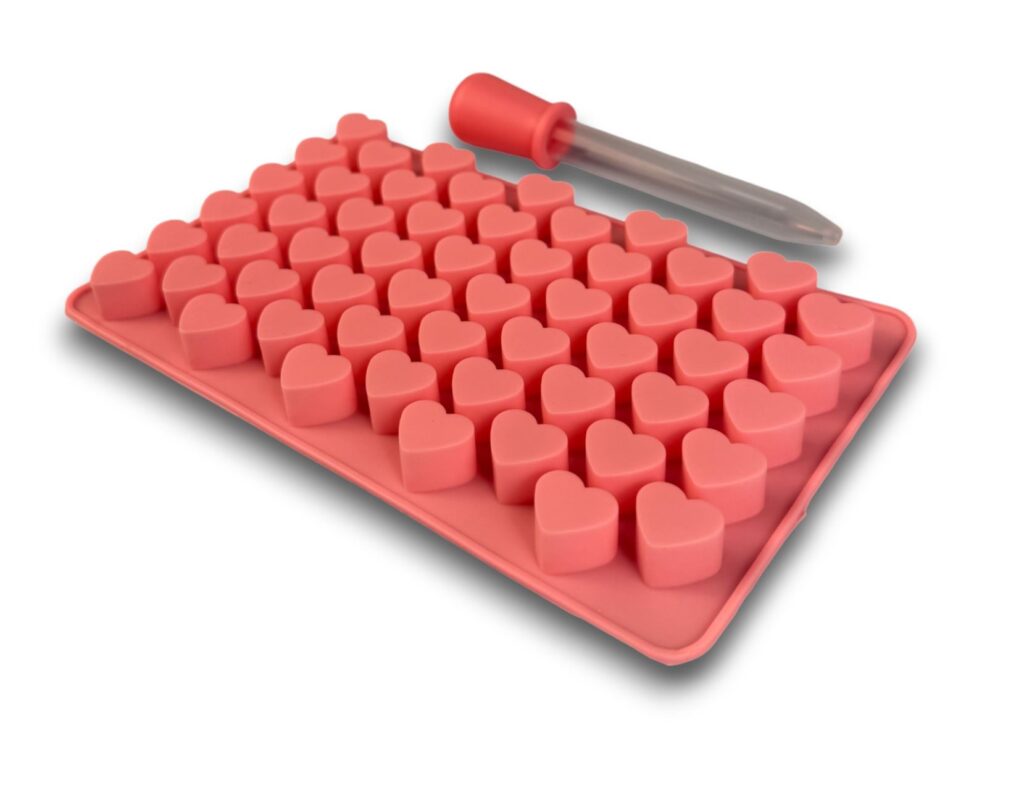 Silikonowa forma serduszka na żelki z pipetą