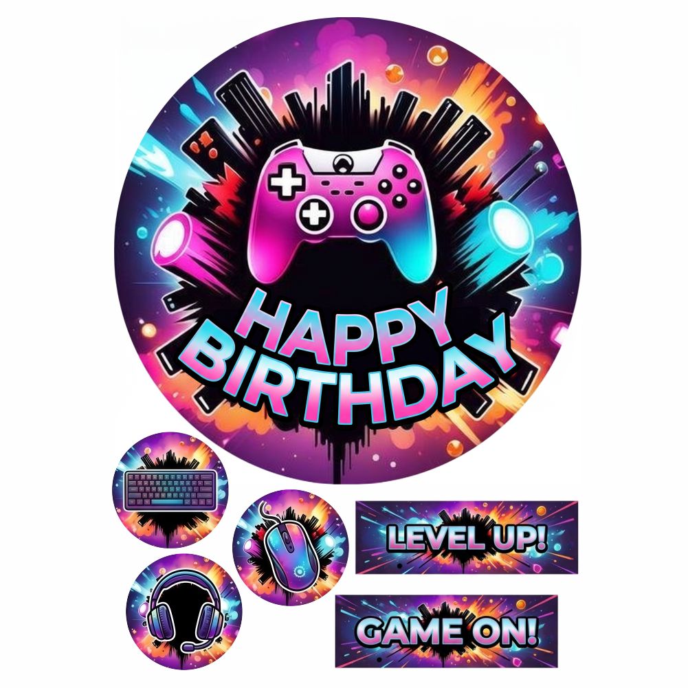 Wydruk jadalny Gaming Happy Birthday