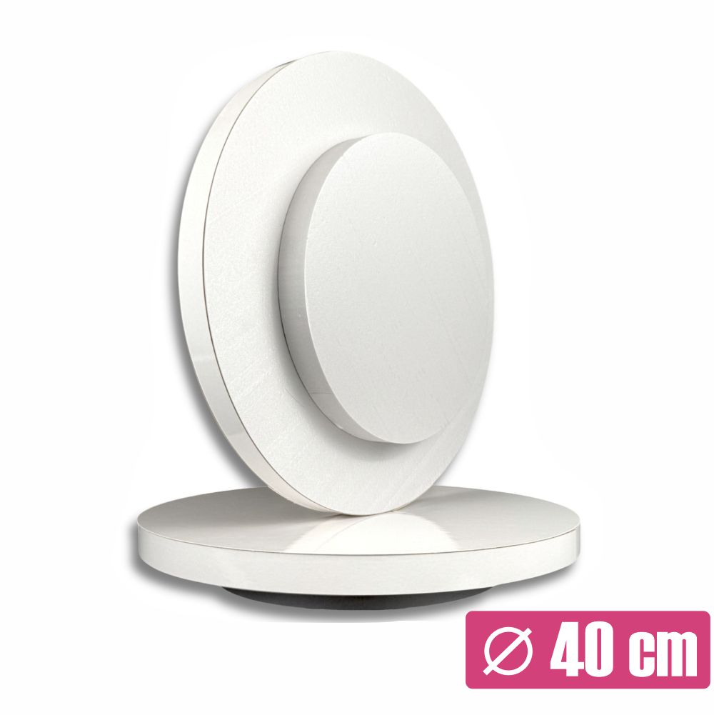 Biały podkład pod tort 40 cm z oklejonym bokiem Wzmacniany 4 cm.