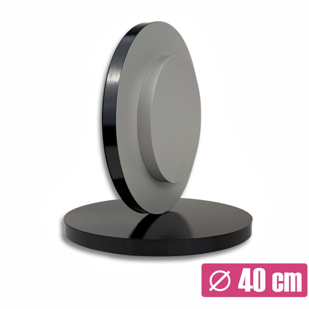 Czarny podkład pod tort 40 cm z oklejonym bokiem Wzmacniany 4 cm.